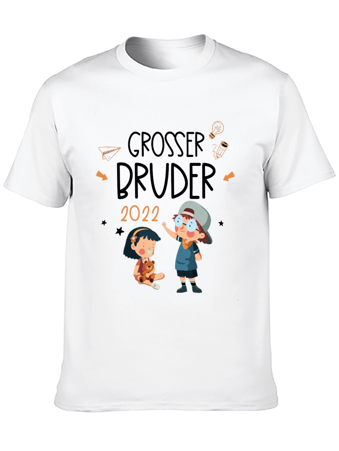 Camiseta Negra Grosser Bruder 2022 - Diseño Infantil