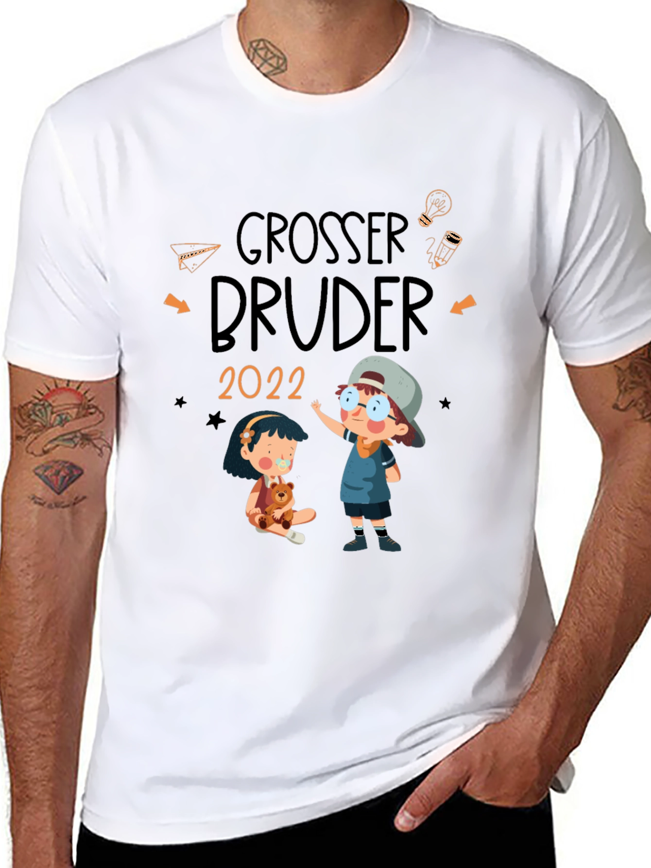 Camiseta Negra Grosser Bruder 2022 - Diseño Infantil