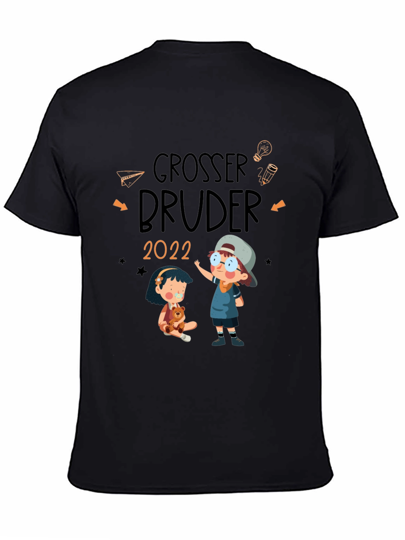 Camiseta Negra Grosser Bruder 2022 - Diseño Infantil