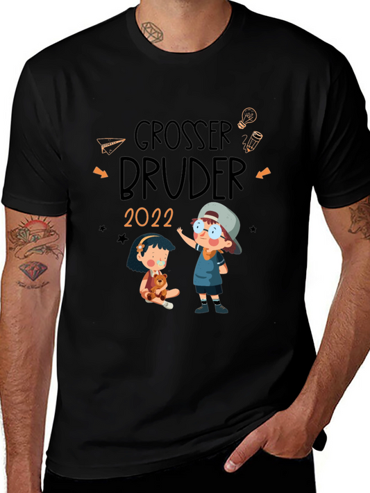 Camiseta Negra Grosser Bruder 2022 - Diseño Infantil