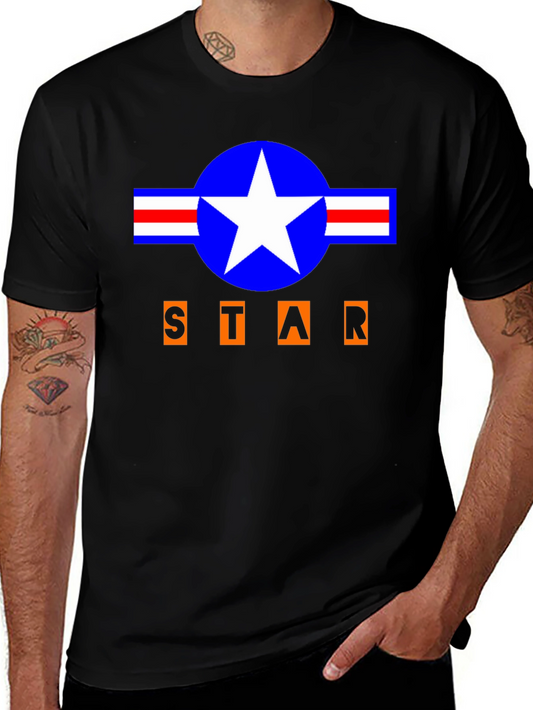 Camiseta Negra Estilo Militar STAR