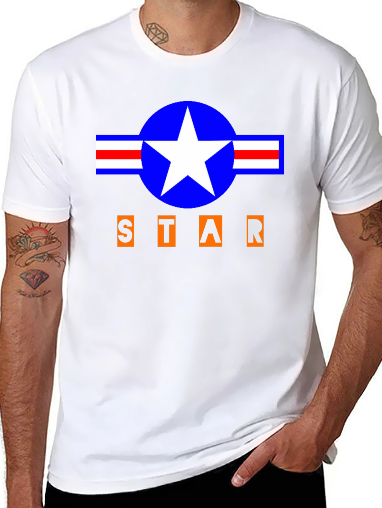 Camiseta Negra Estilo Militar STAR