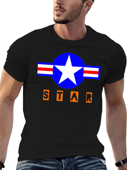 Camiseta Negra Estilo Militar STAR
