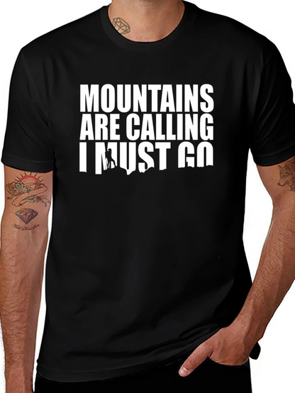 Camiseta Negra: Las Montañas Llaman