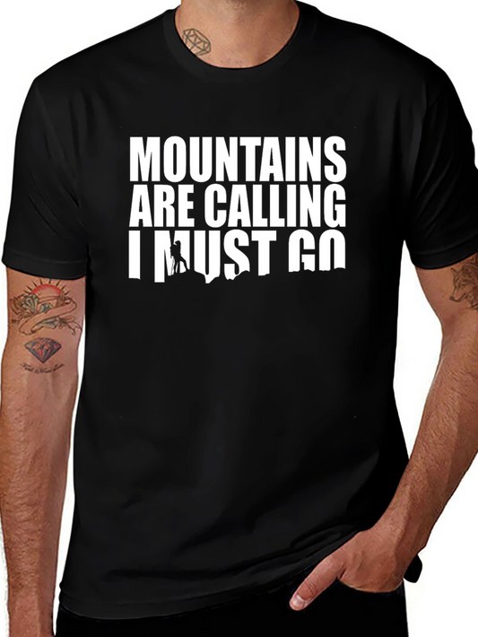 Camiseta Negra: Las Montañas Llaman