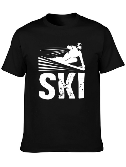 Camiseta Negra Estampado Ski