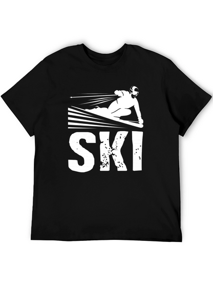 Camiseta Negra Estampado Ski