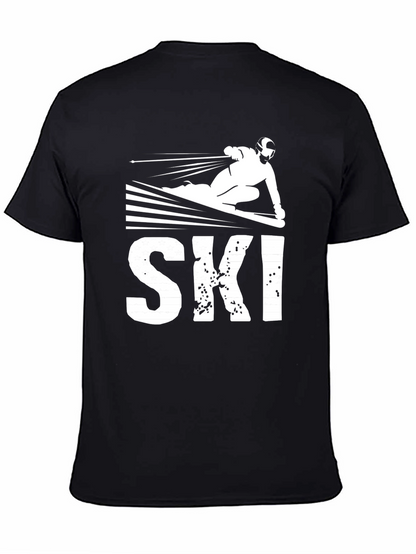Camiseta Negra Estampado Ski