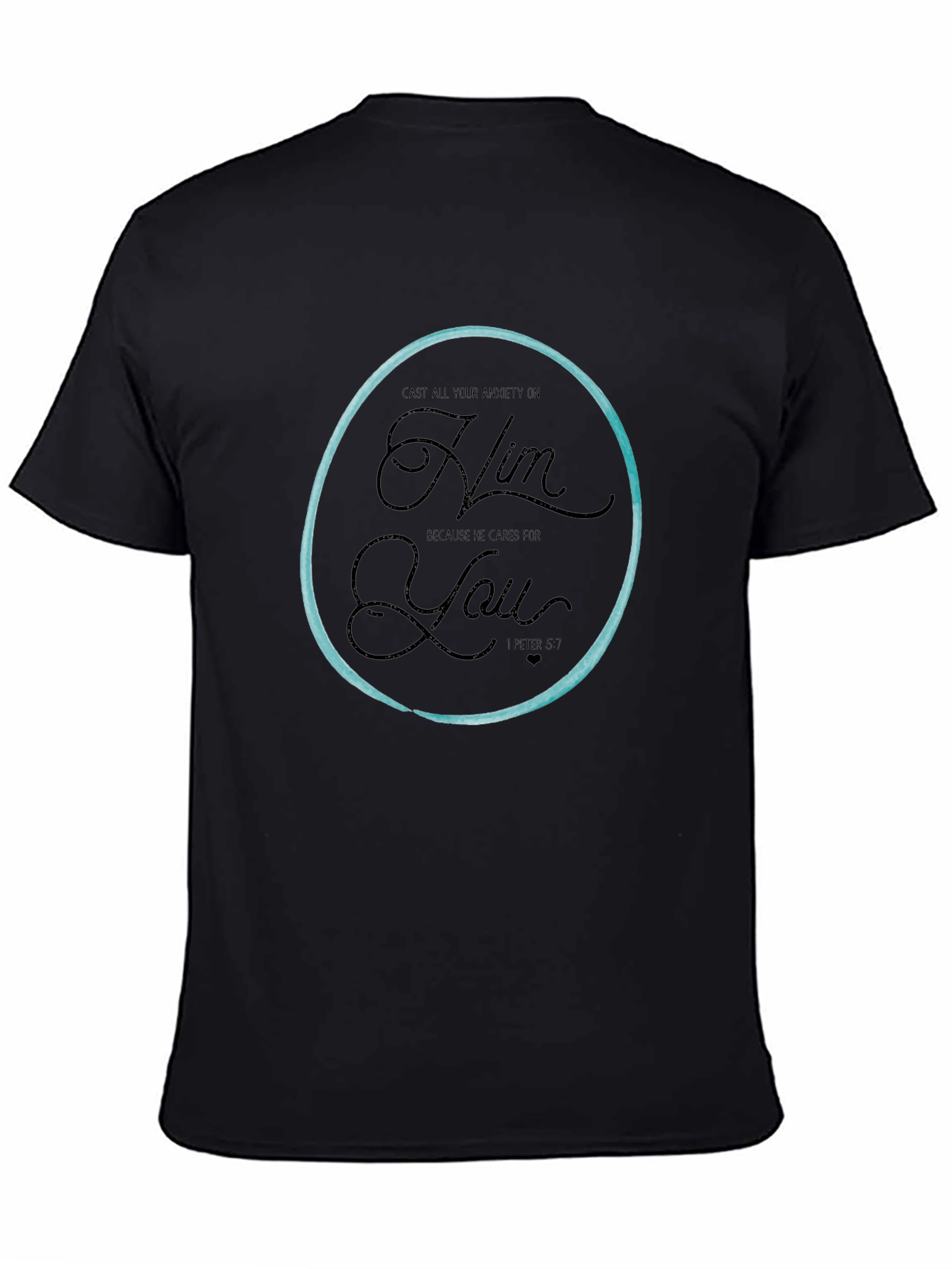 Camiseta Negra con Círculo y Mensaje Inspirador