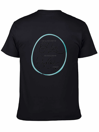 Camiseta Negra con Círculo y Mensaje Inspirador