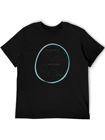 Camiseta Negra con Círculo y Mensaje Inspirador
