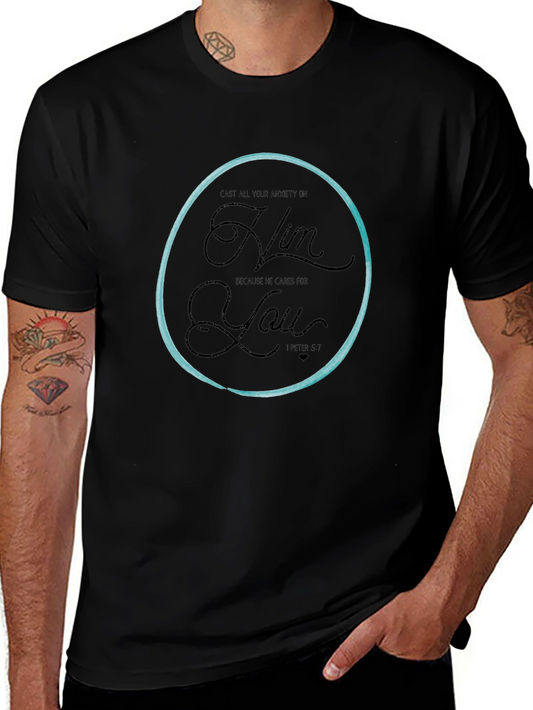Camiseta Negra con Círculo y Mensaje Inspirador