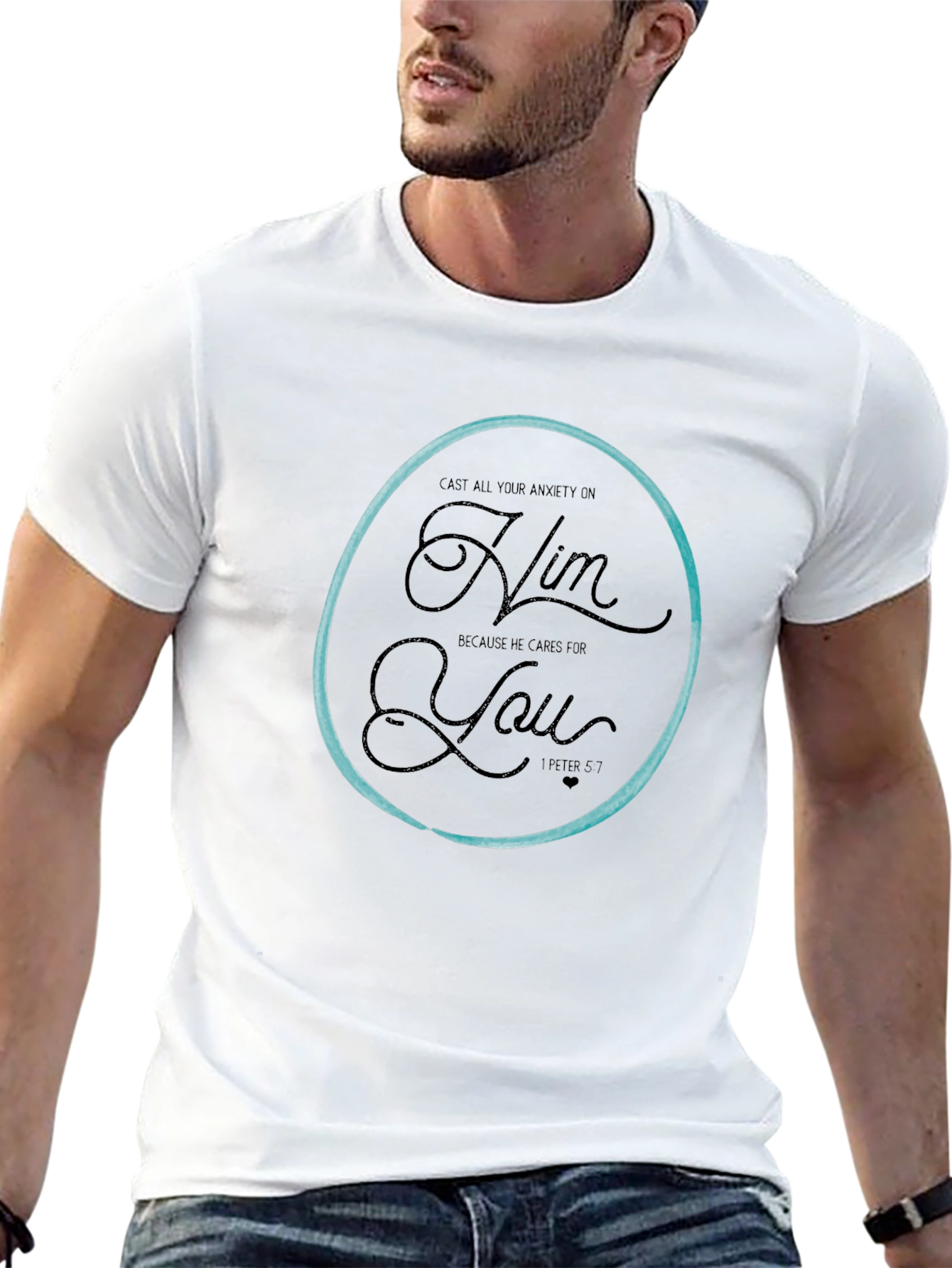 Camiseta Negra con Círculo y Mensaje Inspirador