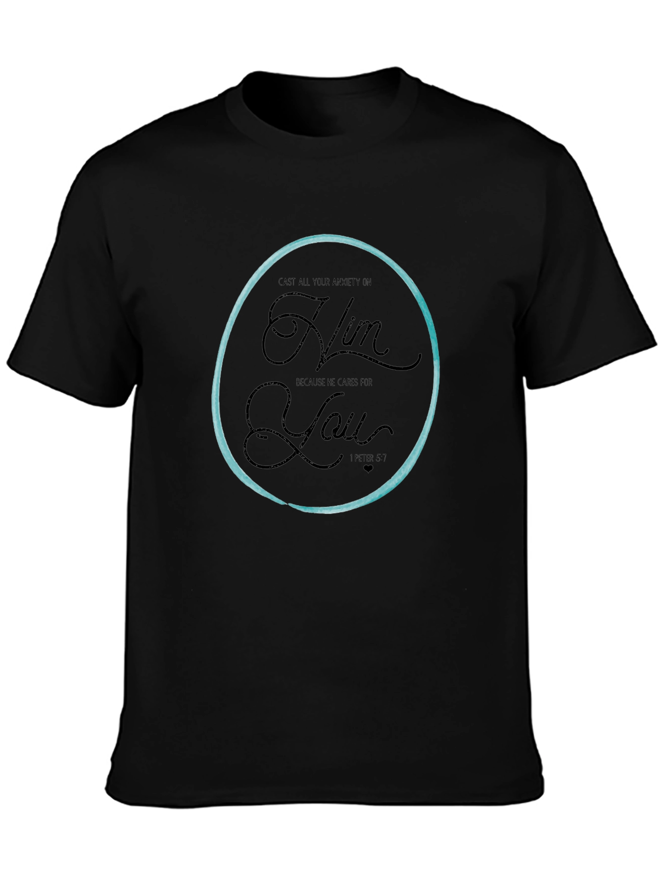 Camiseta Negra con Círculo y Mensaje Inspirador