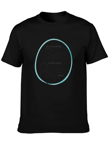 Camiseta Negra con Círculo y Mensaje Inspirador