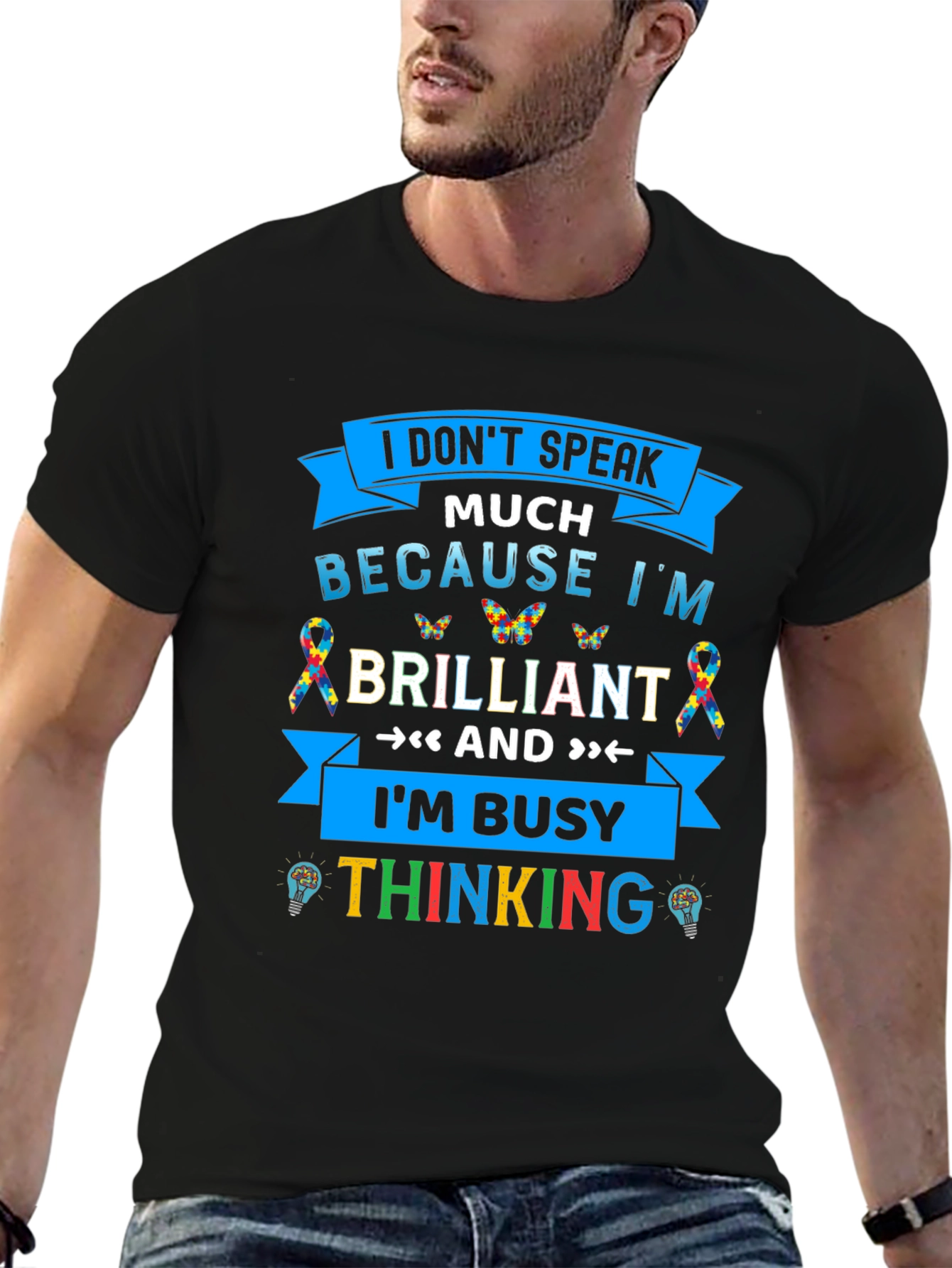 Camiseta Negra I Dont Speak Much Because Im Brilliant