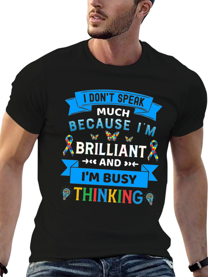 Camiseta Negra I Dont Speak Much Because Im Brilliant