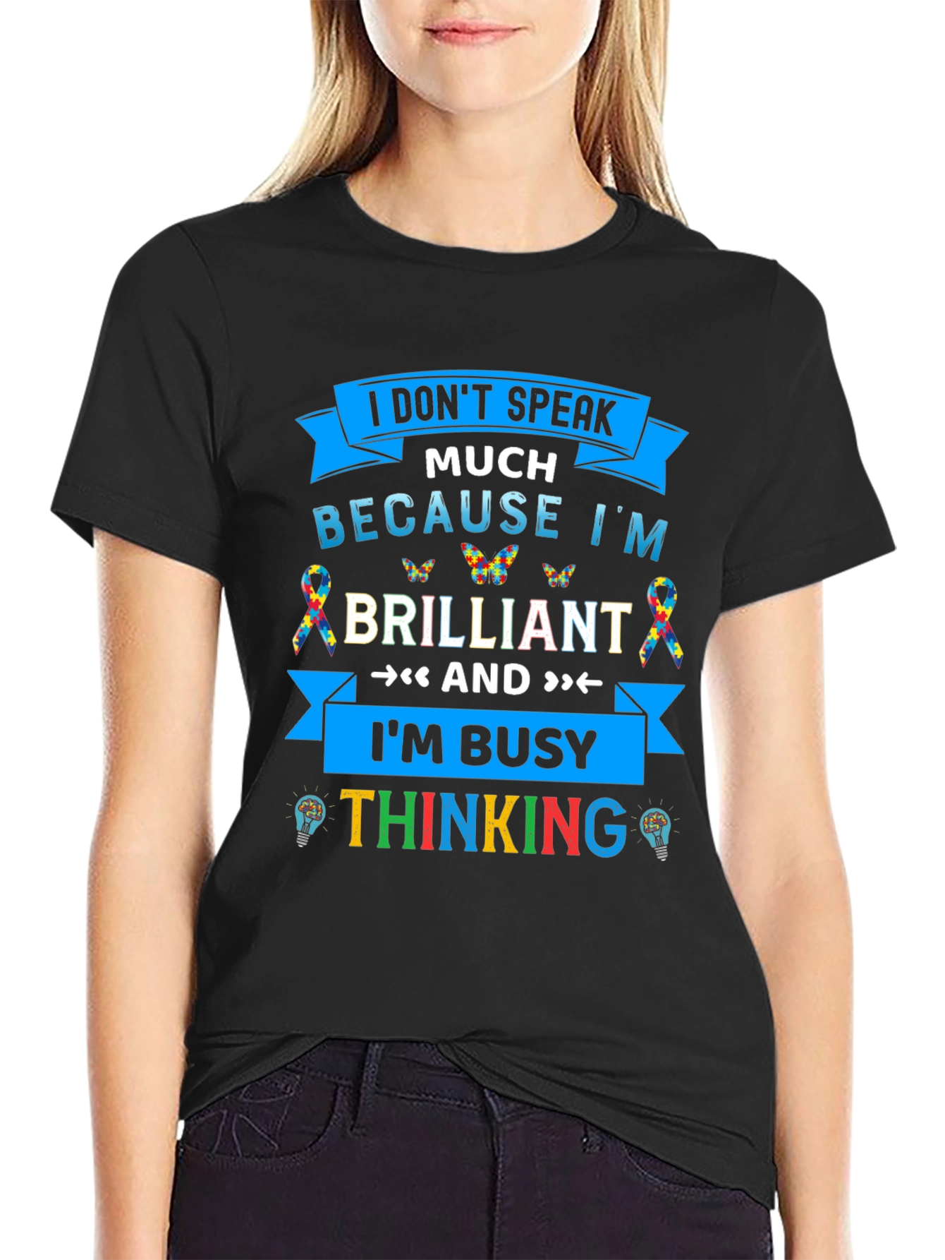 Camiseta Negra I Dont Speak Much Because Im Brilliant
