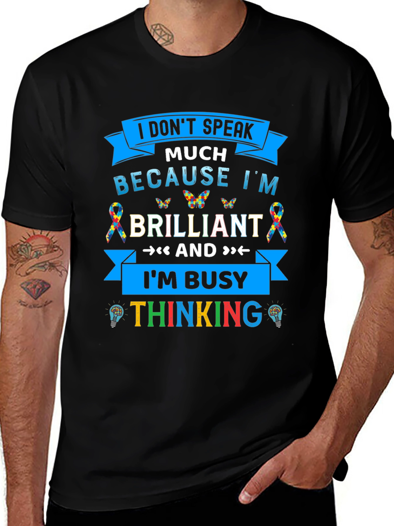 Camiseta Negra I Dont Speak Much Because Im Brilliant