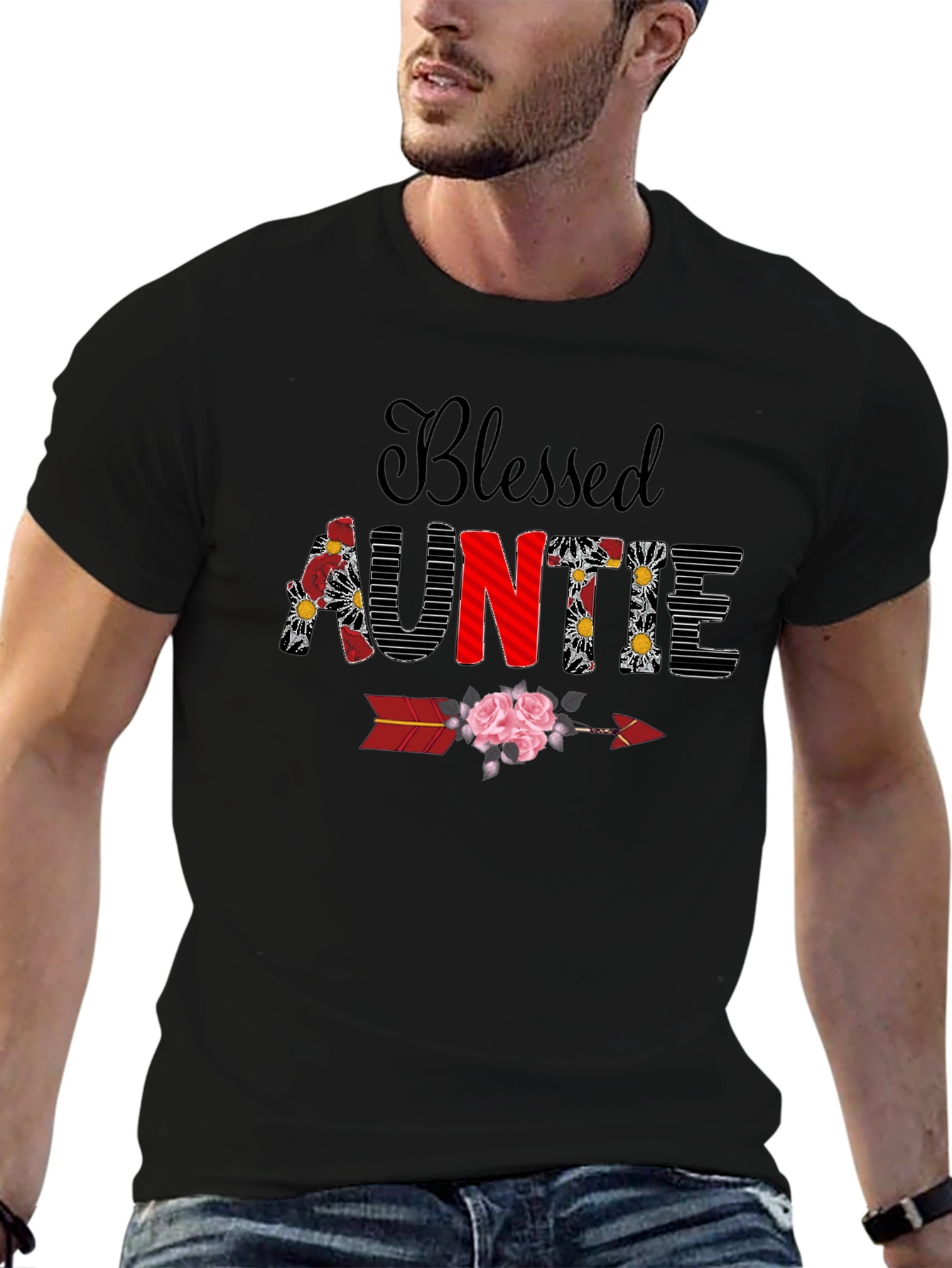 Camiseta Blessed Auntie Floral - Regalo Tía