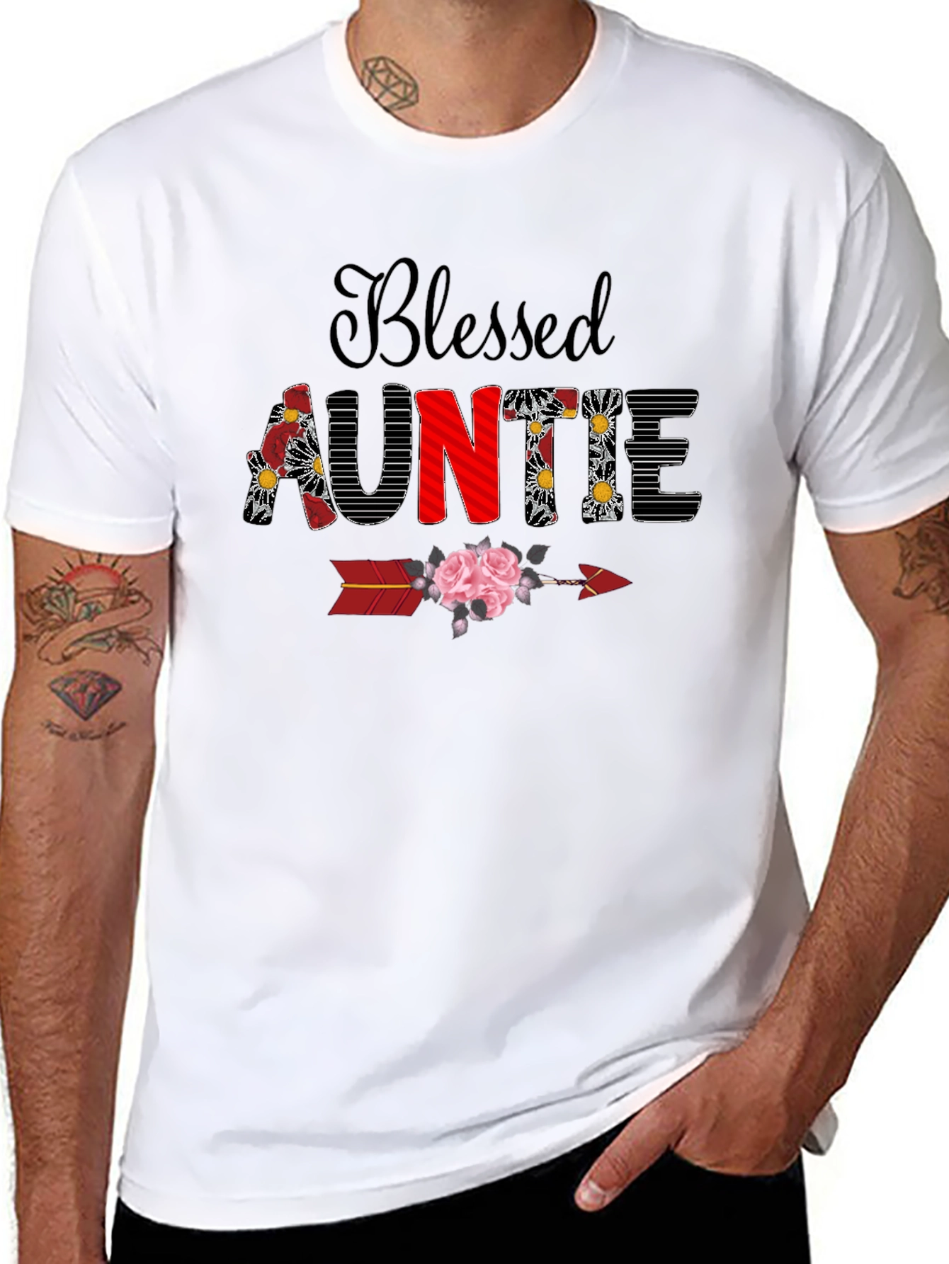 Camiseta Blessed Auntie Floral - Regalo Tía