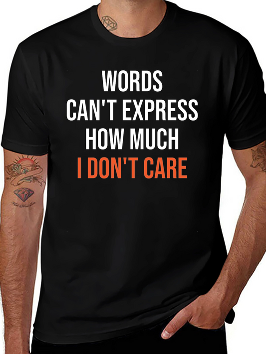 Camiseta Negra con Frase Humorística - No Me Importa