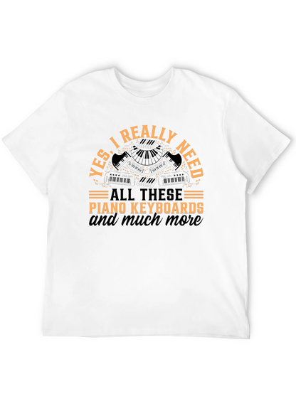 Camiseta Negra con Diseño de Teclados de Piano