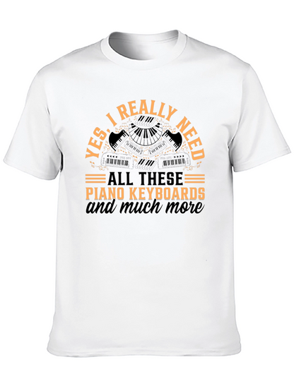 Camiseta Negra con Diseño de Teclados de Piano