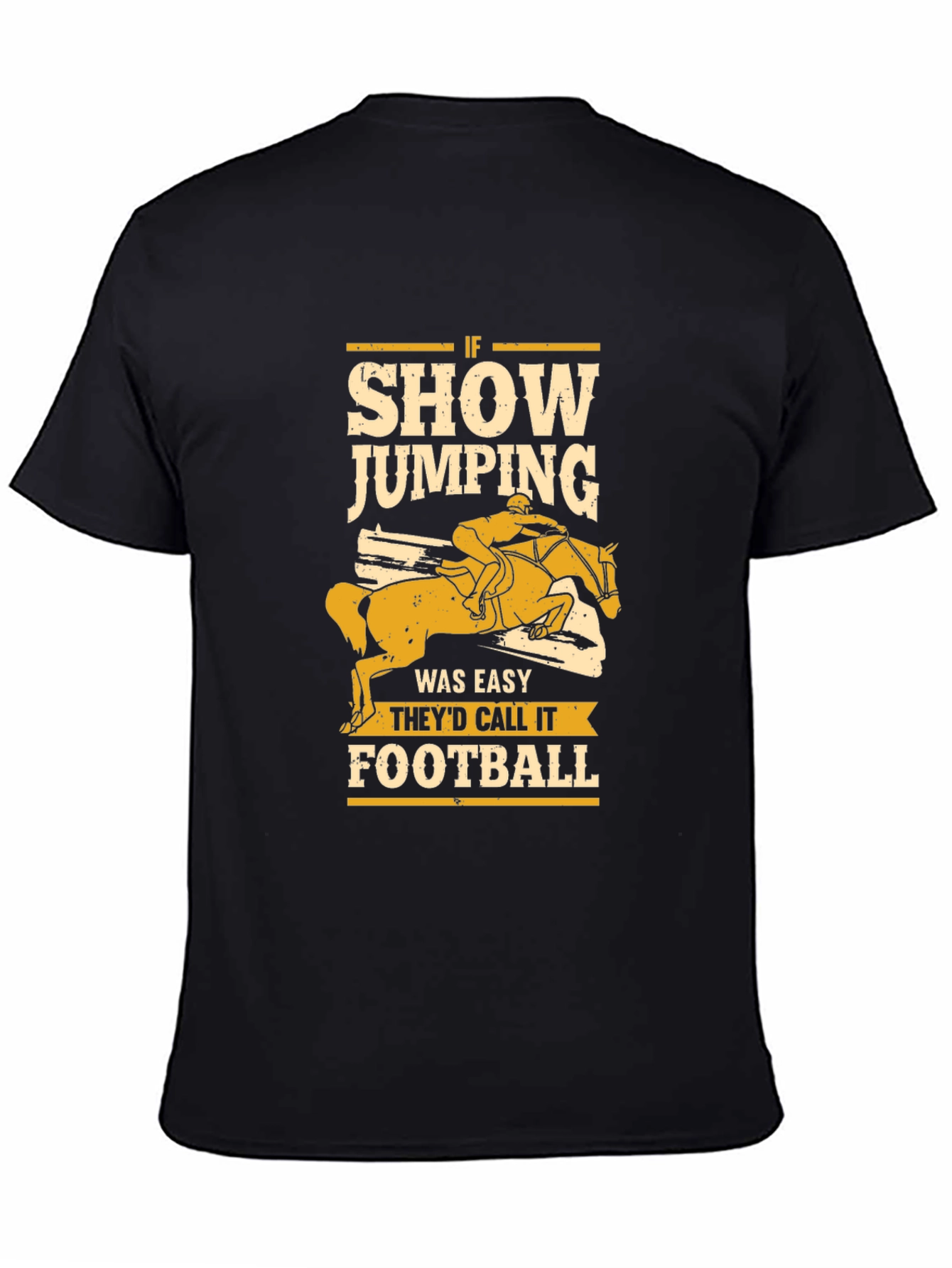 Camiseta Negra Show Jumping para Amantes de la Equitación