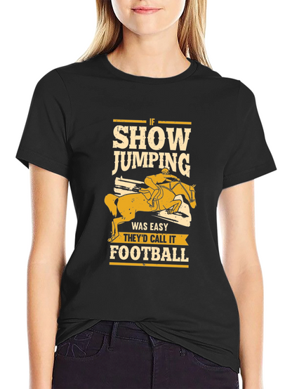Camiseta Negra Show Jumping para Amantes de la Equitación