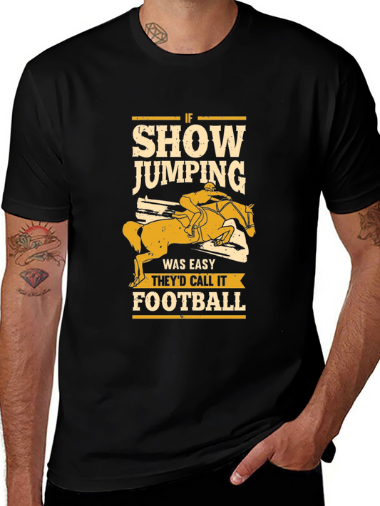 Camiseta Negra Show Jumping para Amantes de la Equitación