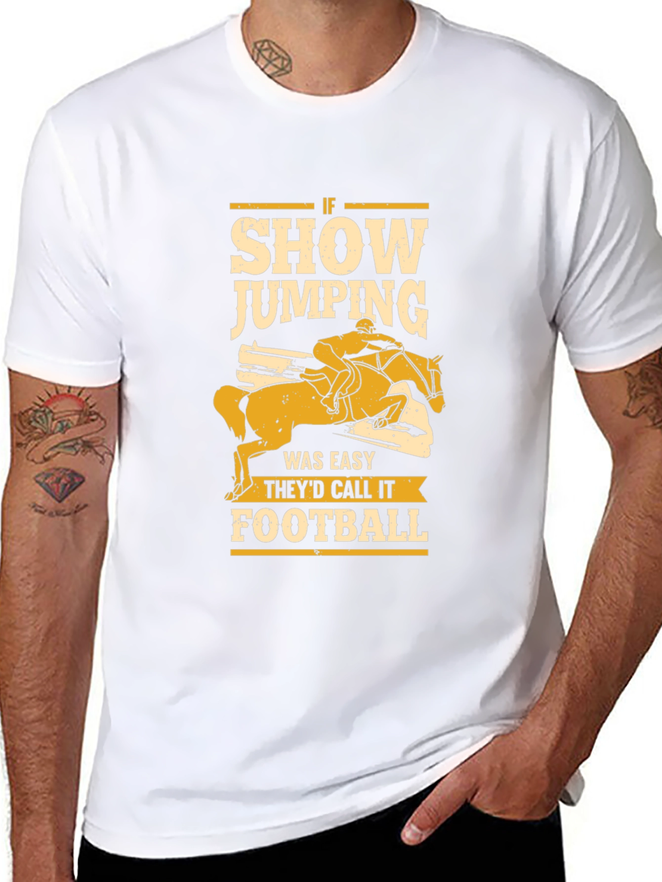 Camiseta Negra Show Jumping para Amantes de la Equitación
