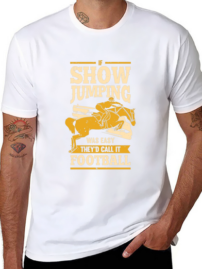 Camiseta Negra Show Jumping para Amantes de la Equitación