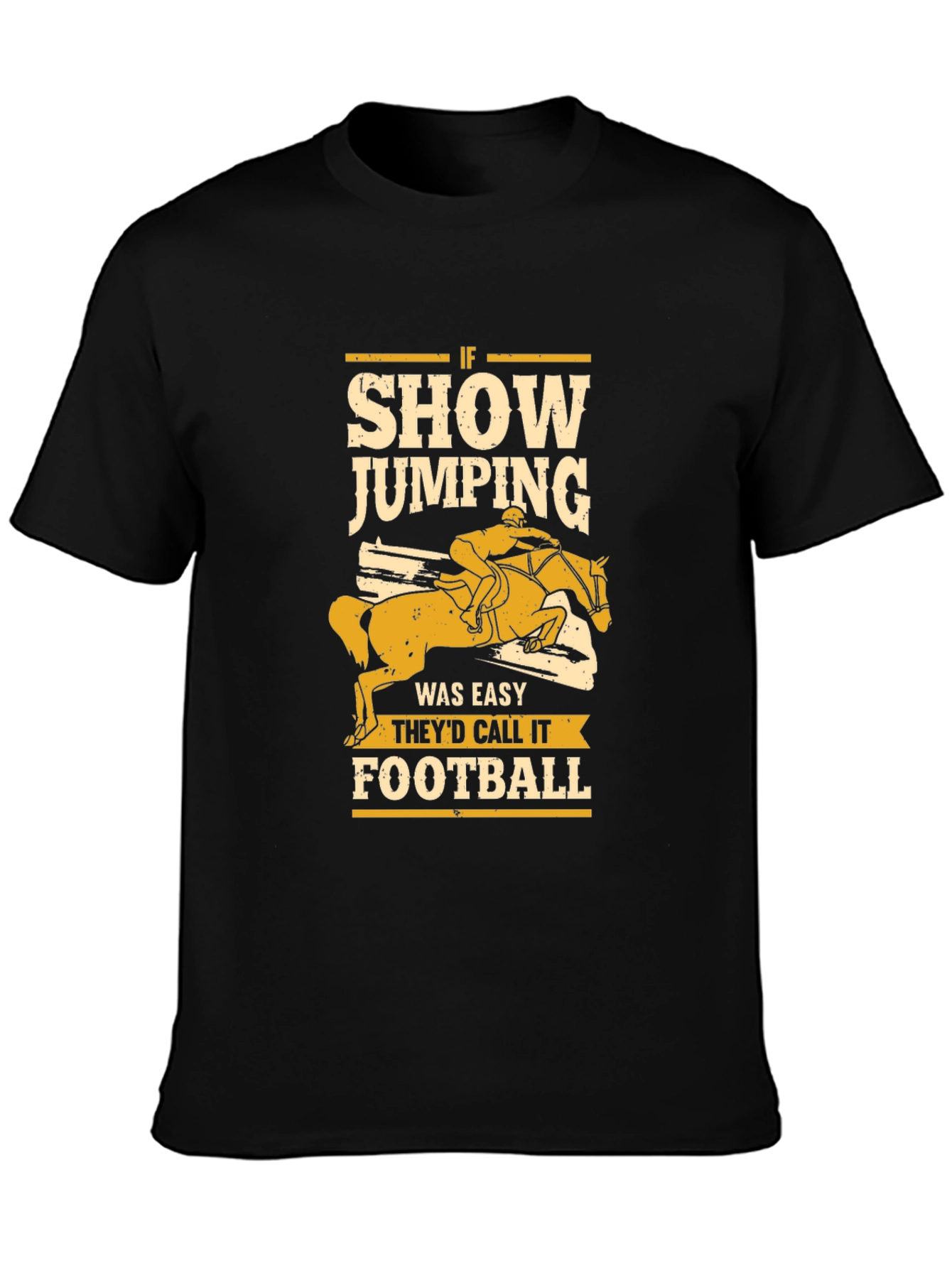 Camiseta Negra Show Jumping para Amantes de la Equitación