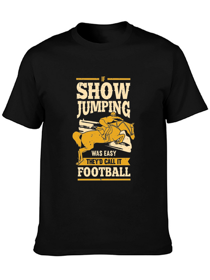 Camiseta Negra Show Jumping para Amantes de la Equitación