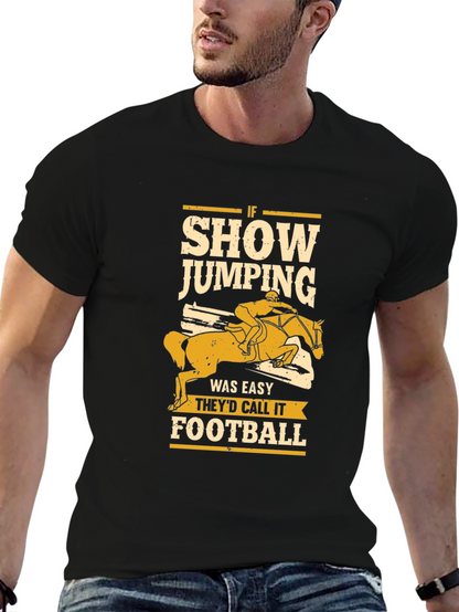 Camiseta Negra Show Jumping para Amantes de la Equitación