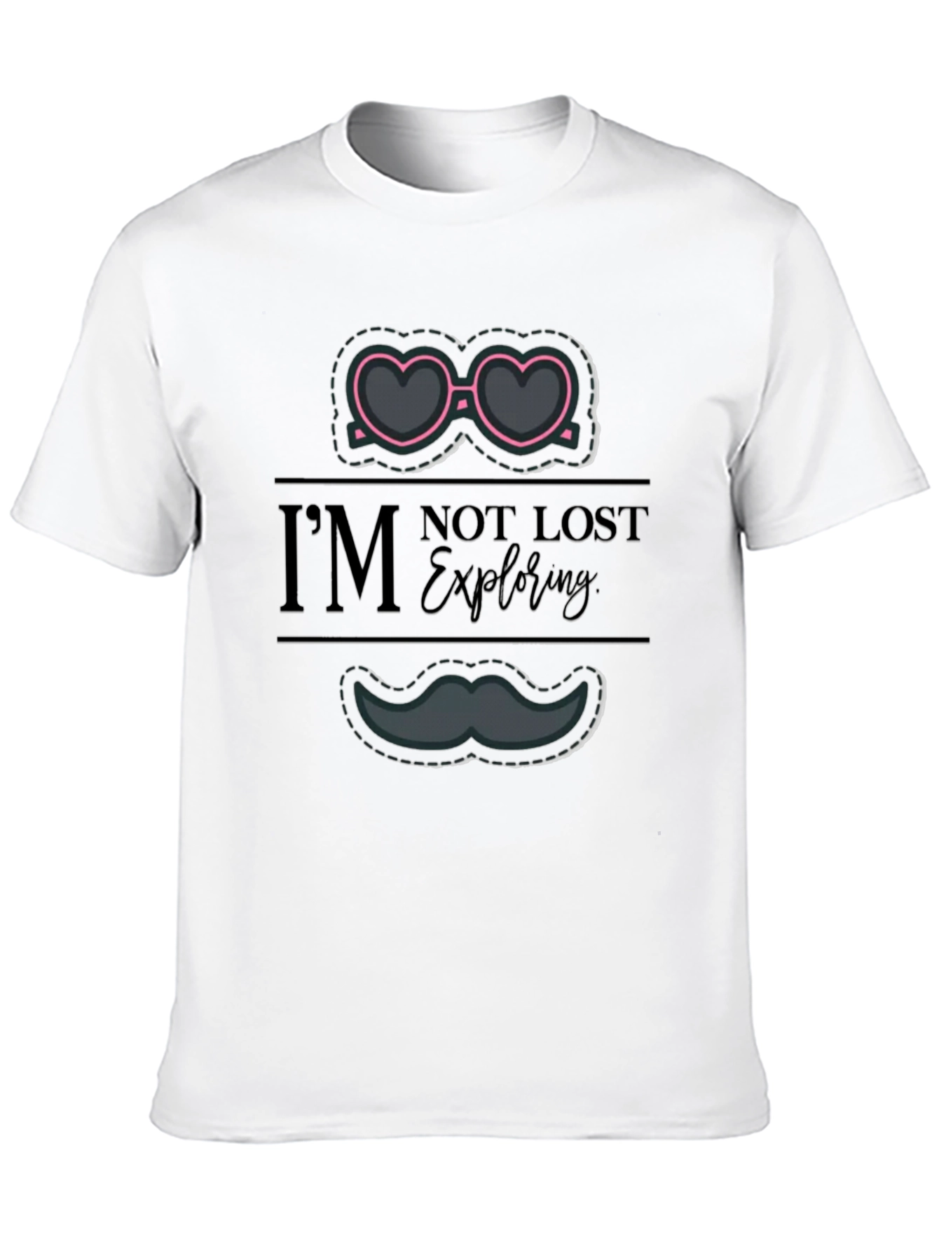 Camiseta Negra Gráfica Im Not Lost Exploring