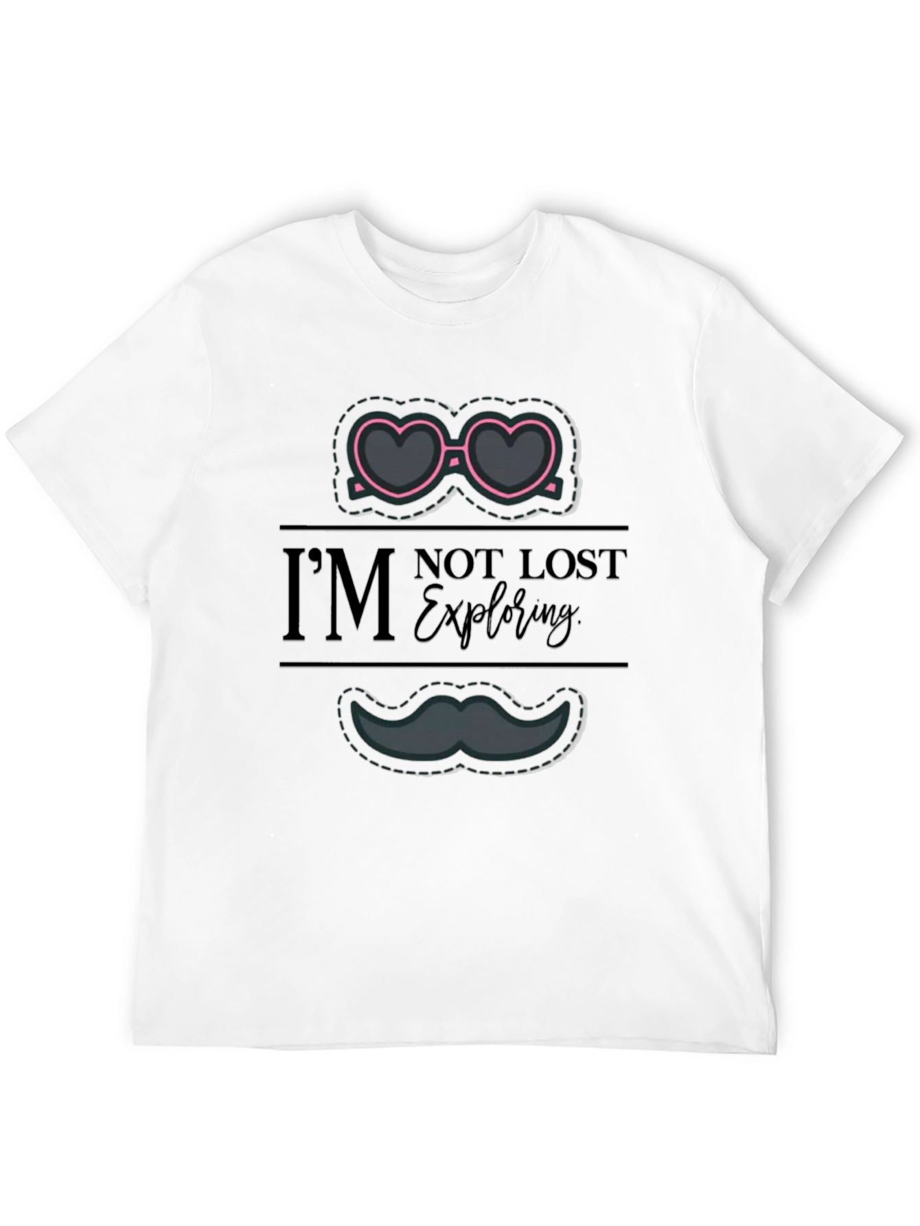 Camiseta Negra Gráfica Im Not Lost Exploring