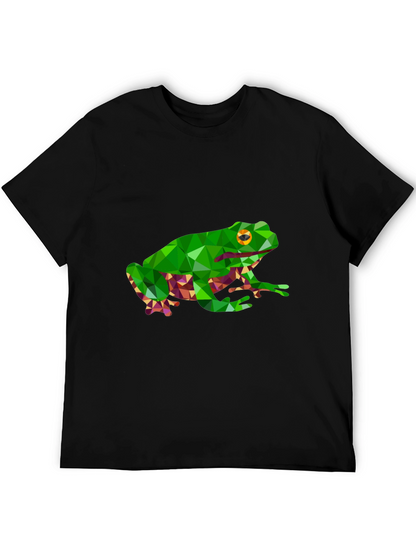 Camiseta Negra con Diseño de Rana Geométrica