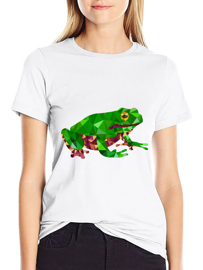 Camiseta Negra con Diseño de Rana Geométrica