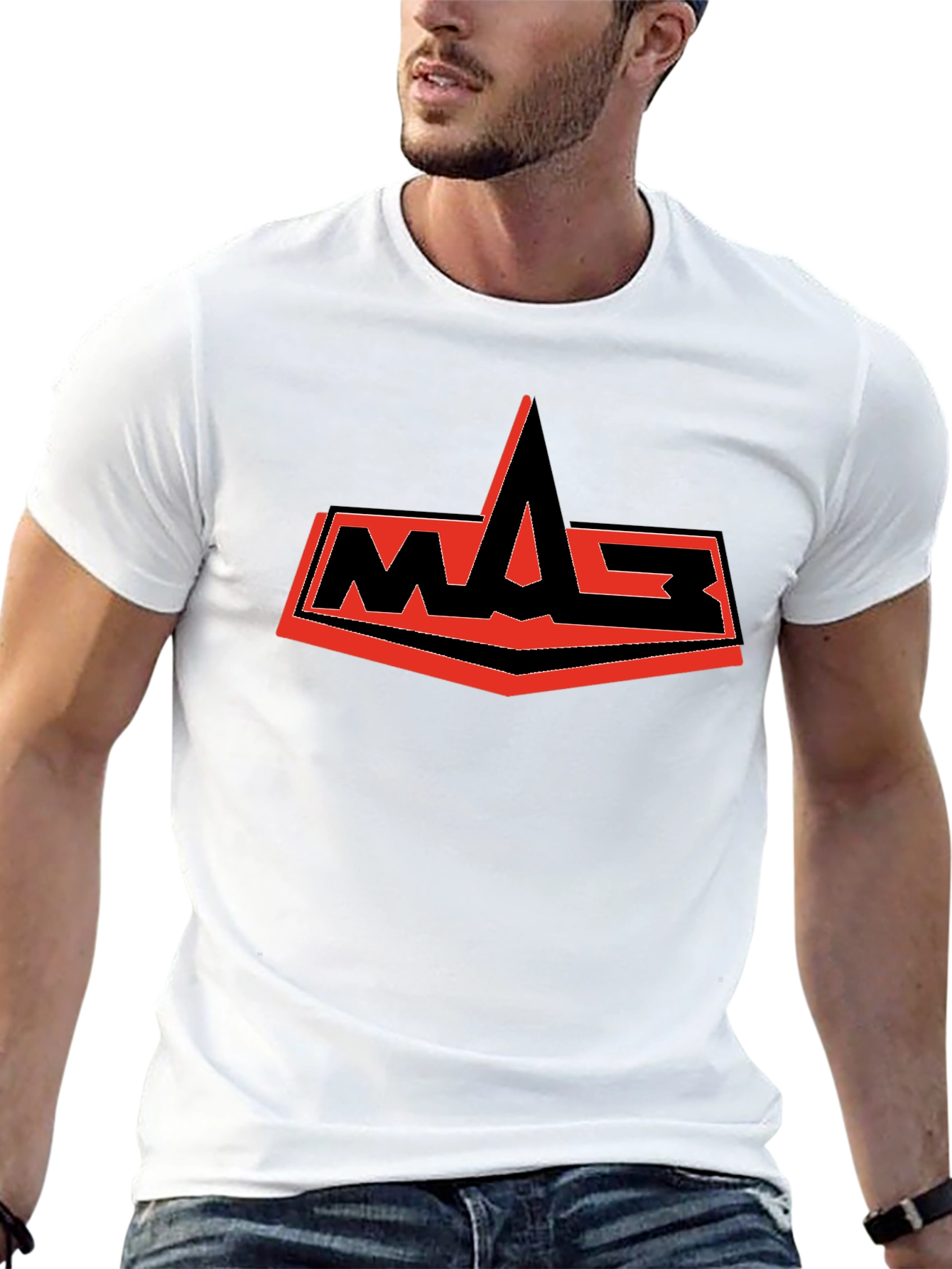 Camiseta Negra con Logo WASP Rojo y Negro