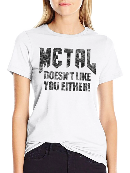 Camiseta Negra Metal Doesnt Like You Either!