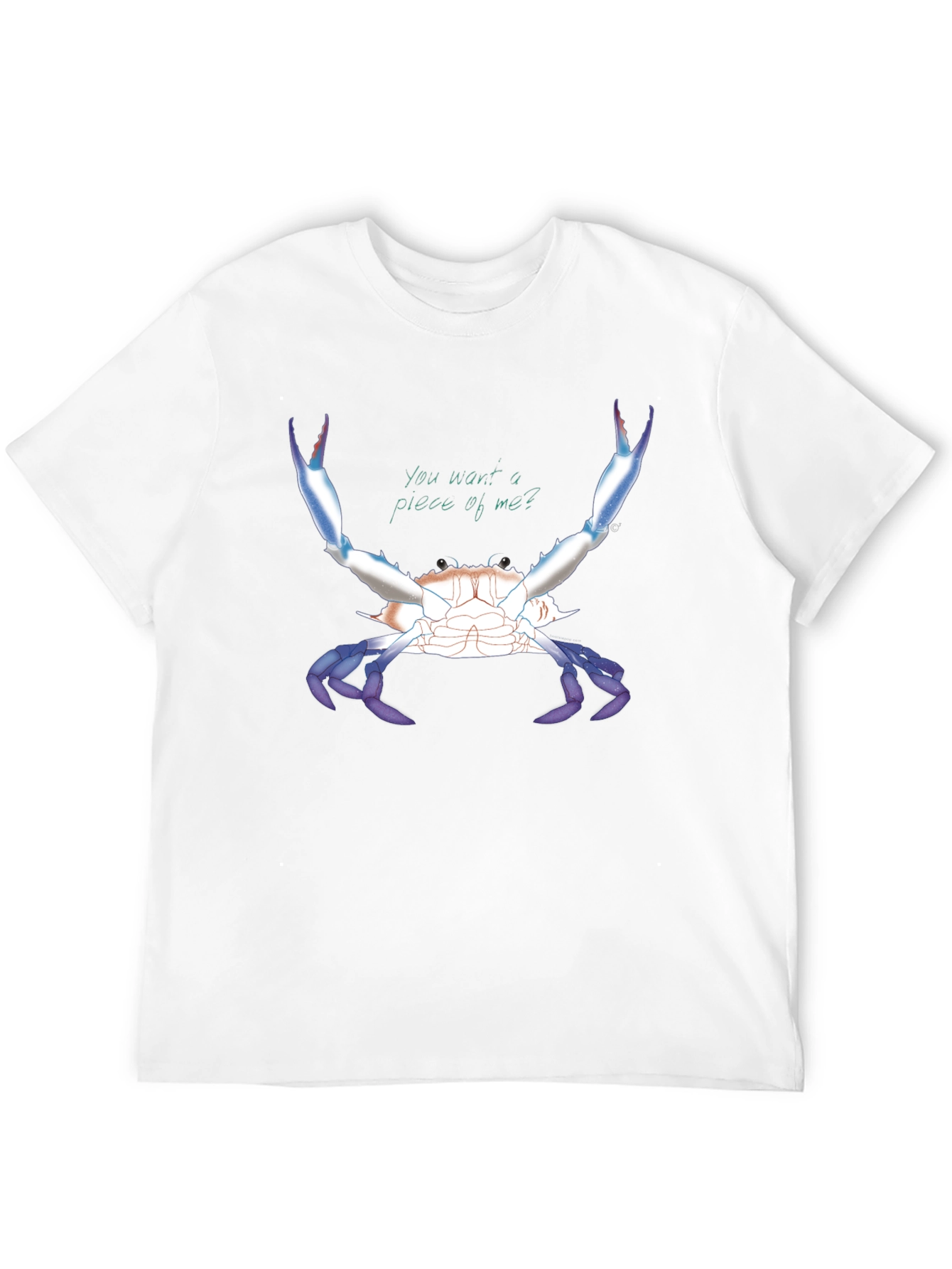 Camiseta Negra con Diseño de Cangrejo Azul