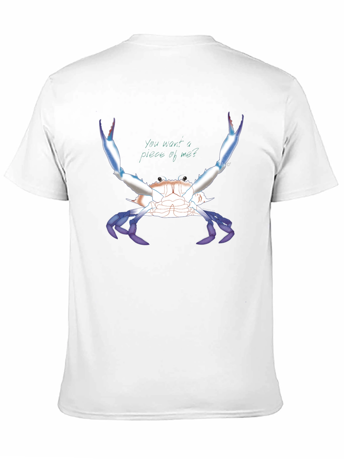 Camiseta Negra con Diseño de Cangrejo Azul