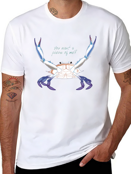 Camiseta Negra con Diseño de Cangrejo Azul