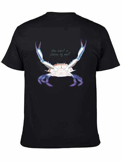 Camiseta Negra con Diseño de Cangrejo Azul