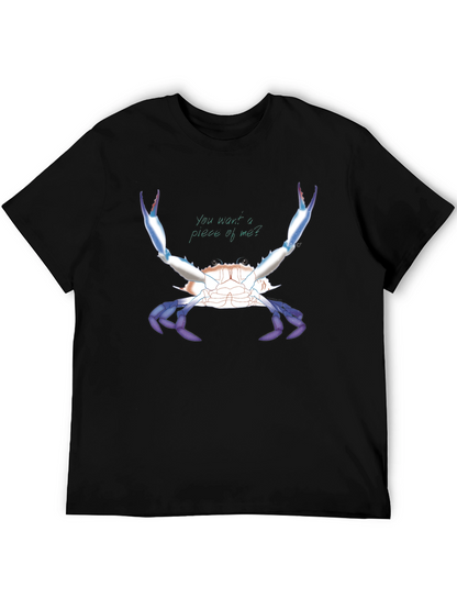 Camiseta Negra con Diseño de Cangrejo Azul