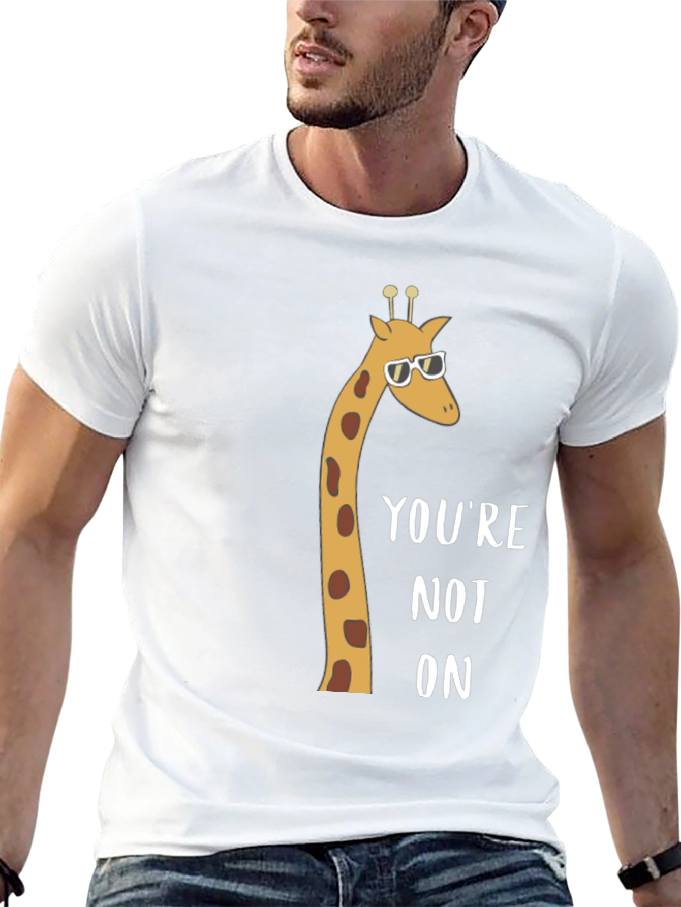 Camiseta Negra con Jirafa Gafas - Youre Not On