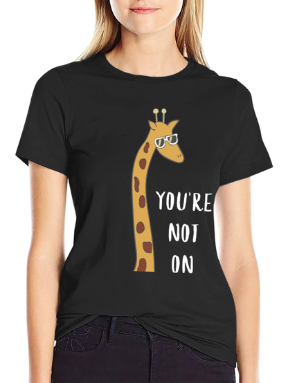 Camiseta Negra con Jirafa Gafas - Youre Not On