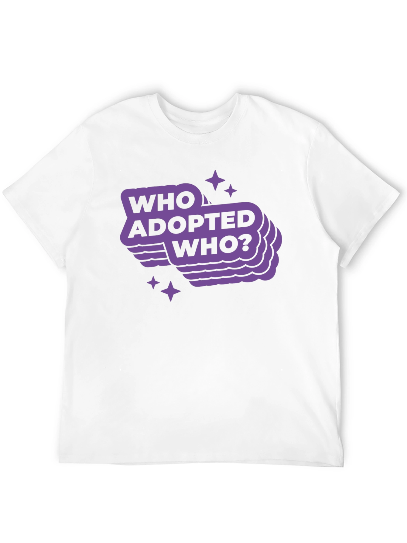 Camiseta Negra con Diseño Who Adopted Who?